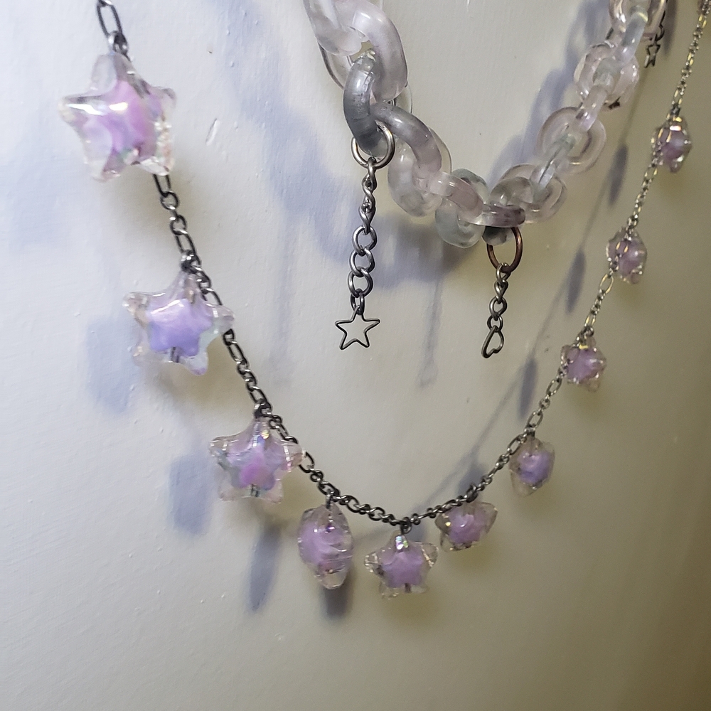 Lavender Star Charm Key & Card Holder Chain